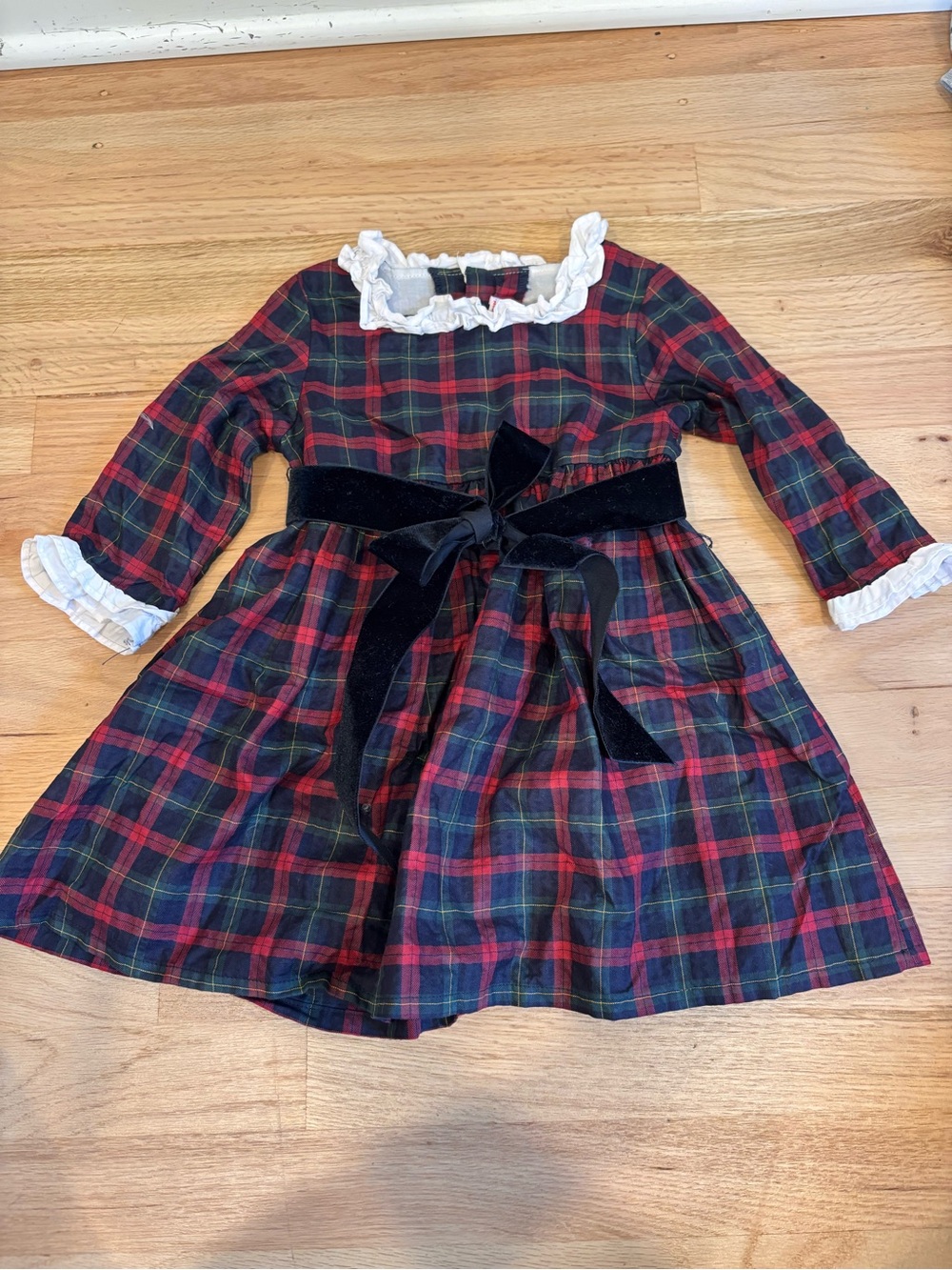 La Coqueta girls tartan cotton dress size 4Y